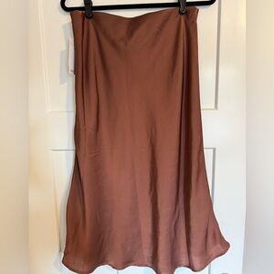 Nordstrom Rack Satin Brown Skirt Size M